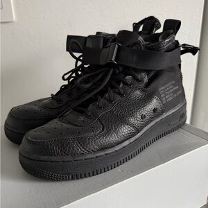 Nike Black Leather High-Top Sneakers